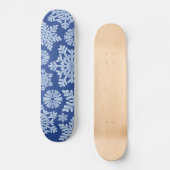 Diepe blauwe winterwinter, bevroren Snowflakes ker Persoonlijk Skateboard (Voorkant)