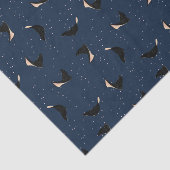 Diepe blauwe Zee met onderwater Ray Vis Tissuepapier (Detail)