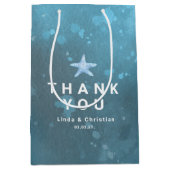Diepe Blauwe Zee Zomer Bruiloft Medium Cadeauzakje (Voorkant)