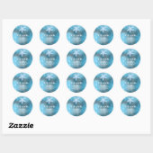 Diepe Blauwe Zee Zomer Huwelijk Ronde Sticker (Vel)