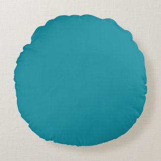 Diepe Blauwgroen (Blauw/Turquoise) kleur Rond Kussen