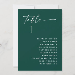 Diepe Blauwgroen Groene Wedding Zitting Grafiek. B Kaart