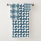 diepe blauwgroen houndstooth bad handdoek (Insitu)