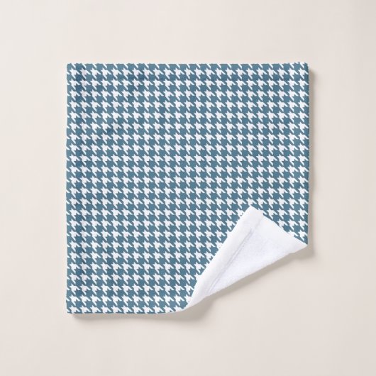 diepe blauwgroen houndstooth bad handdoek (Wasdoekje)
