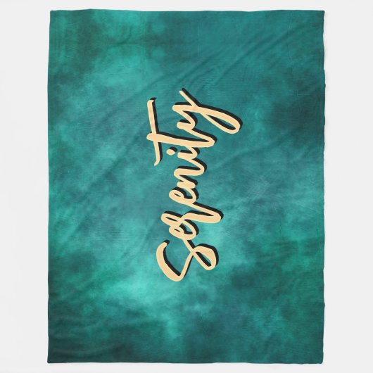 Diepe Blauwgroen sereniteit Fleece Deken (Voorkant)