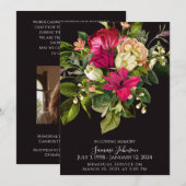 Diepe Bloemenlelie Uitvaart Memorial Aankondiging (Voorkant / Achterkant)