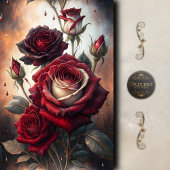 Diepe Bloemige Rode Rozen Decoupage Tissuepapier