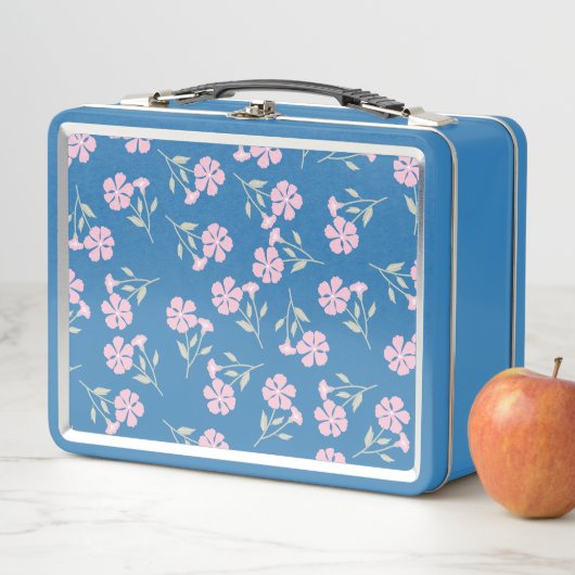Diepe bloemmetal lunchbox voor stijlvolle S (In situ)