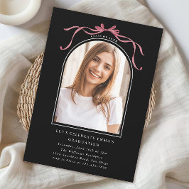 Diepe Blush Boog Afstudeerfeest Boog Foto Zwart Kaart