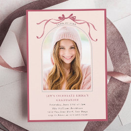 Diepe Blush Boog Afstudeerfeest Foto Roze Kaart