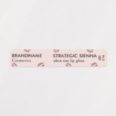Diepe Blush Gedempte Kaneelbruine Custom Lip Gloss Labels (Design 1)