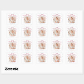Diepe Blush Roze Strik Verjaardag Bedankt Vierkante Sticker (Vel)