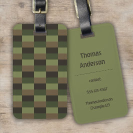 Diepe bos kleurcombinatie bagagelabel