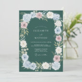 Diepe Bos Wilde Bloemen Bruiloft Kaart (Staand voorkant)