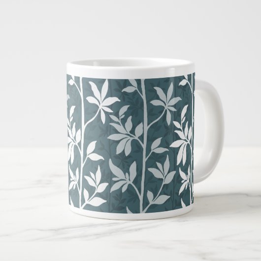 Diepe bosbries moderne botanische silhouet grote koffiekop (Voorkant rechts)