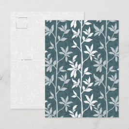 Diepe bosbries moderne botanische silhouetkunst briefkaart