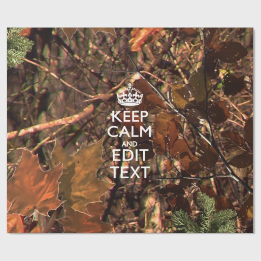 Diepe Bossen Camouflage Houd kalm met Jouw tekst Cadeaupapier (Vlak)