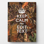 Diepe Bossen Camouflage Houd kalm met Jouw tekst Fotoplaat (voorkant)