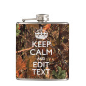 Diepe Bossen Camouflage Houd kalm met Jouw tekst Heupfles (Voorkant)