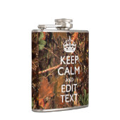 Diepe Bossen Camouflage Houd kalm met Jouw tekst Heupfles (Rechts)