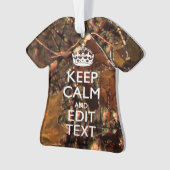 Diepe Bossen Camouflage Houd kalm met Jouw tekst Ornament (voorkant)