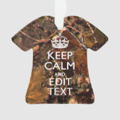 Diepe Bossen Camouflage Houd kalm met Jouw tekst Ornament (voorkant)