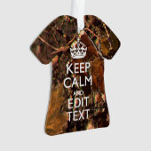 Diepe Bossen Camouflage Houd kalm met Jouw tekst Ornament (voorkant)