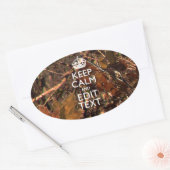 Diepe Bossen Camouflage Houd kalm met Jouw tekst Ovale Sticker (Envelop)