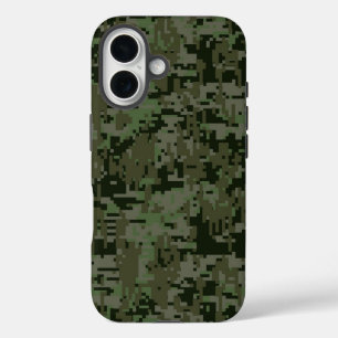 Diepe bossen digitale camouflagepatroon iPhone 16 hoesje