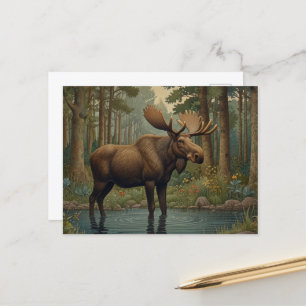 Diepe bossen eland boho bos groen briefkaart