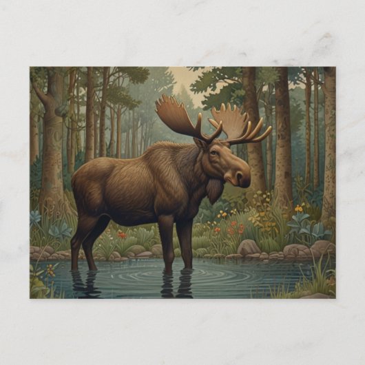 Diepe bossen eland boho bos groen briefkaart (Voorkant)