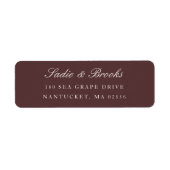 Diepe Bourgogne Klassiek Script Retouradres Etiket (Voorkant)