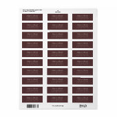 Diepe Bourgogne Klassiek Script Retouradres Etiket (Full Sheet)