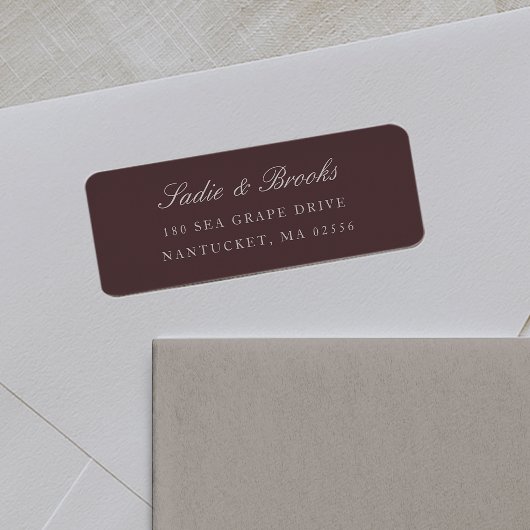 Diepe Bourgogne Klassiek Script Retouradres Etiket