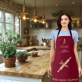 Diepe Bourgogne met Bord Gold Rolling Pin en Herb Schort