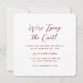 Diepe Bourgogne Wijn Beige Minimaal Elegant Modern Save The Date (Achterkant)