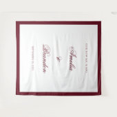 Diepe Bourgondië Rand Script Trouw Achtergrond Wandkleed (Voorkant (horizontaal))