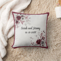 Diepe Bourgondië Zilver Grijs Aquarel Bloemstuk Cu