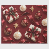 Diepe Bourgondiërode Kerstcadeaus Cadeaupapier (Vlak)