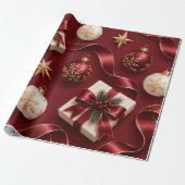 Diepe Bourgondiërode Kerstcadeaus Cadeaupapier (Uitgerold)