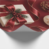 Diepe Bourgondiërode Kerstcadeaus Cadeaupapier (Hoek)