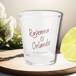 Diepe Bourgondierse Cursieve Retro Minimalistische Shot Glas