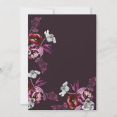 Diepe Bourgondische Bloemen Dark & Moody Vrijgezel Kaart (Achterkant)