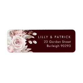 Diepe Burgundy Blush Moderne Trouw Retouradres Etiket
