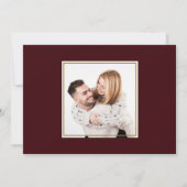 Diepe Burgundy Calligrafie QR Code Foto Bruiloft   Save The Date (Achterkant)