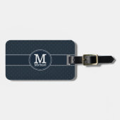 Diepe Classic Navy Blue Custom Monogram Bagagelabel (Voorkant horizontaal)