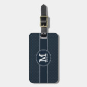 Diepe Classic Navy Blue Custom Monogram Bagagelabel (Voorkant verticaal)