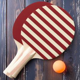 Diepe Cranberry Polo Strepen en Effen Tafeltennisbatje