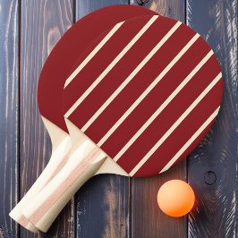 Diepe Cranberry Strepen en Effen Kleur Tafeltennisbatje