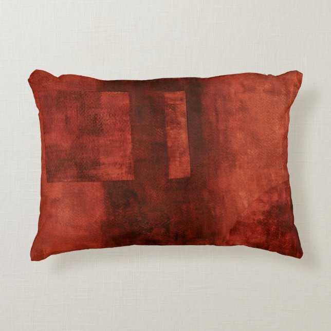 Diepe Crimson Schilderen met geometrische vormen Accent Kussen (Voorkant)